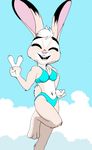  anthro bikini clothed clothing disney female grummancat jackie_hopps_(grummancat) lagomorph mammal rabbit solo swimsuit zootopia 
