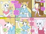  anthro clothing comic cub dialogue english_text hair hi_res kammypup_(artist) mammal speech_bubble text transformation young 