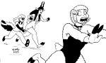  2023 5:3 antelope anthro barefoot bell bell_collar black_and_white bovid breasts caprine cleavage clothed clothing collar electric_shears feet female fingers fur gazelle group hair hooved_fingers hooves horn kelly_o'dor lana_lynne mammal mephitid miss_thompson_(tegerio) monochrome open_mouth sheep skunk tegerio thomson's_gazelle trio true_antelope wool_(fur) zandar's_saga 