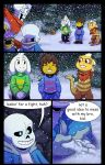  absolutedream asriel_dreemurr boss_monster comic comic_sans dialogue english_text human lizard mammal monster_kid papyrus_(undertale) protagonist_(undertale) reptile sans_(undertale) scalie snow text undertale video_games 