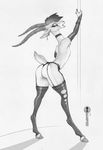  2017 antelope arm_warmers armwear butt clothing dancing disney ear_piercing ecmajor eyebrow_piercing facial_piercing female gazelle gazelle_(zootopia) hooves horn legwear lingerie lip_piercing looking_at_viewer looking_back mammal piercing pole stage stockings stripper stripper_pole traditional_media_(artwork) zootopia 