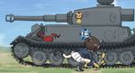  caterpillar_tracks emblem girls_und_panzer ground_vehicle kakizaki_(chou_neji) leopon_(animal) military military_vehicle motor_vehicle nakajima_(girls_und_panzer) ooarai_(emblem) tank tiger_(p) 