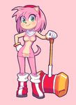  amy_rose anthro boots clothing digital_media_(artwork) dress female footwear fur gloves hammer hand_on_hip hedgehog kempferzero looking_at_viewer mammal multicolored_fur pink_background pink_fur simple_background smile solo sonic_(series) tan_fur teal_eyes tools white_gloves 
