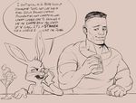  alcohol beer beverage bugs_bunny clothing english_text gloves human john_cena lagomorph looney_tunes male mammal monochrome rabbit text unknown_artist warner_brothers 