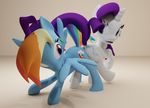  2017 3d_(artwork) anatomically_correct anus blender_(disambiguation) butt digital_media_(artwork) equine friendship_is_magic horse mamal mammal my_little_pony pony puffy_anus pussy rainbow_dash_(mlp) rarity_(mlp) thecomet 