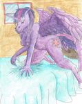  2017 anthro bed bedroom breasts cutie_mark equine feathers female friendship_is_magic fur hair hooves horn horse invalid_tag mammal my_little_pony nipples nude nyghtmar3 pony pussy seductive smile solo traditional_media_(artwork) twilight_sparkle_(mlp) watercolor_(artwork) winged_unicorn wings 