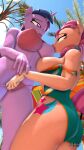 3d_(artwork) 4k 9:16 absurd_res anthro anthroponiessfm big_breasts bikini blue_eyes bodily_fluids braided_hair braided_ponytail breasts clothing cutie_mark digital_media_(artwork) duo earth_pony equid equine female female/female friendship_is_magic hair hasbro hi_res horn horse low-angle_view mammal mlp_g5 my_little_pony mythological_creature mythological_equine mythology nipple_fetish nipple_outline nipple_play nipple_suck palm_tree plant pony ponytail purple_eyes source_filmmaker_(artwork) sucking sunny_starscout_(mlp) swimwear tongue tongue_out tree twilight_sparkle_(mlp) two-piece_swimsuit undressing undressing_another unicorn