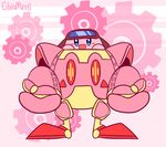  animated blue_eyes cilvia_mirell gear kirby kirby_(series) nintendo pattern_background red_eyes robobot_armor rosy_cheeks simple_background solo video_games waddling_head 