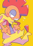 2019 3_fingers absurd_res ambiguous_gender anthro belly biped black_belly black_body black_countershading blush blush_lines bodily_fluids cel_shading countershade_torso countershading digital_media_(artwork) fingers flying_sweatdrops frown full-length_portrait generation_5_pokemon grey_eyelids half-closed_eyes hi_res limb92 looking_aside looking_at_viewer mohawk narrowed_eyes nintendo on_one_leg orange_body orange_skin pokemon pokemon_(species) portrait pseudo_clothing pulling_pants_up pupils scales scarf scrafty semi-anthro shaded simple_background slit_pupils solo standing sweat sweatdrop tail teeth three-quarter_view ventral_scales yellow_background yellow_body yellow_skin