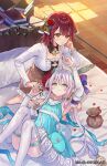  atelier_(series) atelier_sophie atelier_sophie_2 book book_stack hanekoto highres lap_pillow plachta sophie_neuenmuller 