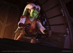  1girl alien brown_gloves colored_skin gloves goggles goggles_on_head green_skin hera_syndulla shirt solo star_wars star_wars:_rebels twi&#039;lek viko_menezes white_shirt 