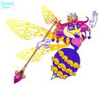  &lt;3 alpha_channel arthropod bee blue_exoskeleton crown feather_boa female floating_hands insect insect_wings kassiopeia_kitten kirby_(series) nintendo purple_eyes queen_sectonia solo staff stinger video_games wings yellow_exoskeleton 