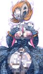  arm_warmers armwear breasts clothing female gardevoir hair hybrid mask missingno. nintendo nipples no_pupils pok&eacute;mon pussy solo standing thick_thighs video_games xenochelle 