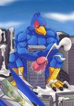  arwing avian bird building building_penetration canine city cum dd159 erection falco_lombardi fox fox_mccloud macro male mammal nintendo penis star_fox video_games 