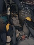  anal anthro bodily_fluids cum cum_inside distortist forced genital_fluids group hi_res male male/male mammal myji procyonid raccoon rape trio 