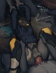  anal anthro distortist forced group hi_res male male/male mammal myji procyonid raccoon rape trio 