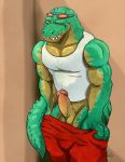 2018 abs anthro audiophilliac balls barazoku beach beige_penis big_penis big_tail brown_eyes clothing cloud crocodile crocodilian digital_media_(artwork) dripping erection eyewear fully_retracted_foreskin green_skin green_tail hands_behind_head hi_res huge_penis humanoid_penis league_of_legends long_penis long_tail male manly multicolored_skin multicolored_tail muscular muscular_male nipples nude outside pecs penis pink_nipples pose precum renekton reptile riot_games sand scalie sea seaside sharp_teeth smile snout solo spiked_tail standing sunglasses sunny tan_balls tan_skin tan_tail teeth thick_penis thick_tail thick_thighs tight_clothing undressing video_games water wet 