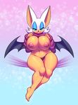  2017 anthro areola bat big_breasts breasts clothing erect_nipples female flashing huge_breasts mammal nipples nitro panties rouge_the_bat smile solo sonic_(series) underwear 