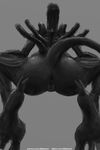  2017 alien alien_(franchise) anus butt female nihilophant pussy rear_view simple_background solo spread_legs spreading xenomorph 