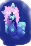  &lt;3 &lt;3_eyes anthro blue_fur breasts canine digital_media_(artwork) dog female fur hair husky kolae_(character) looking_at_viewer lost-paw mammal nipples nude open_mouth pink_eyes pink_hair simple_background smile solo tongue 