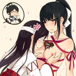  breast_grab narberal_gamma overlord_(maruyama) ribbon yuri yuri_alpha 