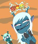  alien antennae emoji emoji_(race) female hair humanoid mammal meme mother parent purple_eyes red_eyes samurai_jack thumbs_up unknown_artist white_hair 