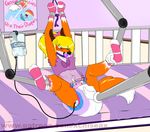  anthro bdsm bondage bound canine clothed clothing crib crossdressing cum diaper equine erection fox friendship_is_magic girly horse machine male mammal maridiamarius my_little_pony pacifier rainbow_dash_(mlp) solo 