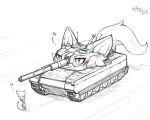2025 5:4 anthro artdeitech blush boy_kisser_(meme) cursed_image detailed digital_drawing_(artwork) digital_media_(artwork) domestic_cat felid feline felis fur hi_res humor male mammal meme rear_view silly_cat_(mauzymice) simple_background sketch smile solo tail tank_(vehicle) vehicle white_body white_fur