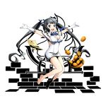  :d backless_dress backless_outfit barefoot black_hair blue_bow blue_eyes blue_ribbon bow breasts cleavage divine_gate dress dungeon_ni_deai_wo_motomeru_no_wa_machigatteiru_darou_ka elbow_gloves food full_body gloves grey_ribbon hair_ribbon hestia_(danmachi) large_breasts long_hair looking_at_viewer open_mouth outstretched_arms ribbon shadow short_dress sleeveless sleeveless_dress smile solo transparent_background twintails ucmm very_long_hair white_dress white_gloves 