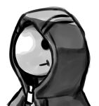 ambiguous_gender anthro black_clothing clothing dark_clothing dinosaur dyno_(dynogreeno) dynogreeno hi_res hood hoodie light_body light_skin organization_xiii prehistoric_species reptile scalie simple_background simple_eyes solo topwear white_body
