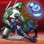 ahegao alien arm_tattoo balls big_balls bioware blue_eyes blue_tongue blush blush_lines bodily_fluids bodypaint butt cum cum_from_pussy cum_in_pussy cum_inside cum_on_butt cum_on_ground cum_pool dinea duo electronic_arts excessive_cum excessive_genital_fluids face_paint female female_penetrated from_behind_position genital_fluids genitals geth glowing heart_symbol hi_res impregnation interspecies interspecies_impregnation leaking_cum leg_grab leg_tattoo looking_pleasured machine male male/female male_penetrating male_penetrating_female mass_effect nonbinary_(lore) nude onomatopoeia open_mouth orgasm ovum ovum_with_heart penetration piercing robophilia robot robot_penetrating sex sound_effects sperm_cell sypherus tattoo teeth text tongue tongue_out tongue_piercing turian vaginal vaginal_penetration virin wheelbarrow_position xenophilia