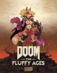 anthro areola big_breasts big_penis bodily_fluids bone bottomwear breasts canid canine cheek_tuft choker chopchop clothing cum cum_on_leg cum_on_penis digital_media_(artwork) doom_(series) doom_the_dark_ages ear_piercing ear_ring facial_tuft female fluffy fluffy_tail genital_fluids genitals gloves hair handwear hi_res id_software jewelry loincloth mammal microsoft mutilation necklace nipple_piercing nipples penis piercing ring_piercing severed_tentacle shield shoulder_armor shoulder_pads skull skull_accessory solo spiked_choker tail tentacles tuft warrior