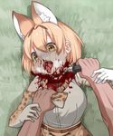 1girl aftersex ahegao beheading blood death guro kemono_friends knife serval_(kemono_friends) tears tongue tongue_out yellow_eyes 