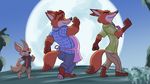  apron baron_puddin_paws canine clothed clothing disney finnick fox gideon_grey hakuna_matata male mammal moon nick_wilde pawpads walking zootopia 