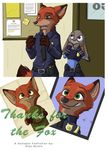  canine character_nick_wilde clothing cover_art cute disney drama fanfiction female fox invalid_color judy_hopps male mammal office photo police rabbit sarsis smile story tears thanks_for_the_fox uniform zootopia 