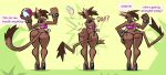 2025 anthro aygee ball bandeau beach_ball big_breasts big_butt black_collar black_wristband breasts brown_body brown_fur brown_hair butt butt_slap canid canine canis clothing collar dialogue english_text female fur hair hi_res inflatable looking_at_viewer looking_back looking_back_at_viewer mammal mirig_(aygee) panties pink_bandeau pink_clothing pink_topwear side-tie_panties slap solo speech_bubble studded_wristband studs tail text topwear underwear wedge_(footwear) wedge_sandals wide_hips wolf wristband yellow_sclera 