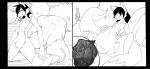 2013 3_tails anthro background_character black_hair black_nose bloated bodily_fluids canid canine canis comic countershade_face countershade_neck countershade_torso countershading curled_up digestion digestion_noises dipstick_tail dripping drooling duo_focus featureless_crotch fox fully_inside group hair heart_symbol kneeling looking_back_at_self male mammal markings monochrome motion_lines multi_tail mxl nipples nude open_mouth outside plant rumbling_stomach saliva saliva_drip scared sequence shrub sitting sitting_on_ground smile snout spread_legs spreading stomach_acid tail tail_markings tail_mouth taluthus tongue tongue_out trio tuft unusual_anatomy unusual_tail vore wolf