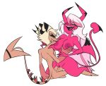 anthro breast_grab breast_play breast_suck breasts demon duo female hand_on_breast helluva_boss imp larger_female male male/female penetration penile penile_penetration penis_in_pussy pixelz size_difference striker_(helluva_boss) succubus sucking vaginal vaginal_penetration verosika_mayday