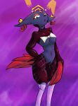 alexleviafan anthro avian black_body black_fur bow_tie breasts bunny_costume clothed clothing costume digital_media_(artwork) domestic_cat ear_piercing european_mythology eyelashes eyeshadow fake_ears fake_rabbit_ears feathered_wings feathers felid feline felis female floppy_ears forehead_gem fur gem goumang_(nine_sols) greek_mythology halo harpy holographic_ears looking_at_viewer makeup mammal mythological_avian mythological_creature mythology nine_sols piercing red_candle_games reverse_bunny_costume ribbons simple_background solarian solo wings