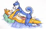  anthro bluehusky canine dog erection fox fox_mccloud husky male male/male mammal nintendo nipples penis precum solo star_fox video_games wovstah 