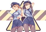  houjou_karen mikage_sekizai pantyhose police_uniform shibuya_rin the_idolm@ster the_idolm@ster_cinderella_girls weapon 