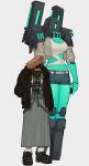 anoxthon armor bottomwear clothing duo female female/female hi_res humanoid machine metallic_body mindflayer_(ultrakill) new_blood_interactive piercing robot robot_humanoid size_difference skirt streetcleaner_(ultrakill) teal_body ultrakill