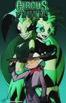 5_fingers anthro bottomwear breasts clothed clothed_anthro clothed_female clothed_human clothed_male clothing comic cover cover_art cover_page demon english_text female fingerless_gloves fingers fish glam_(helluva_boss) glitz_(helluva_boss) gloves green_body green_scales group hair handwear hat headgear headwear helluva_boss hi_res horn human humanoid humanoid_hands hybrid imp jacket kerchief male mammal marine pants red_sclera scales shark sibling_(lore) sister_(lore) sisters_(lore) striker_(helluva_boss) swain_(artist) tan_body tan_skin teeth text topwear trio url white_eyes white_hair yellow_eyes