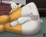 anal anal_fingering anal_masturbation anatid anseriform anthro anus avian backsack balls beak bird brouva butt darkwing_duck disney drake_mallard duck ducktales feathers fingering fingering_self genitals glans humanoid_genitalia humanoid_penis lying male masturbation on_side penis perineum solo white_body white_feathers