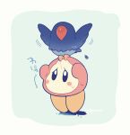  beak blush_stickers boxoimo clocker colored_skin feathers heavy highres kirby_(series) kirby_and_the_forgotten_land motion_lines no_humans orange_skin sweat waddle_dee wings 