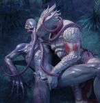 3d_(artwork) animal_genitalia anthro anthro_on_anthro anthro_penetrated anthro_penetrating anthro_penetrating_anthro baldur&#039;s_gate baldur&#039;s_gate_3 beepyromancer blue_tongue bodily_fluids cheek_spikes chin_horn claws digital_media_(artwork) dragonborn_(dnd) dungeons_and_dragons duo erection face_tentacles facial_horn facial_spikes fingering french_kissing genital_fluids genital_slit genitals hand_on_hip hasbro hi_res horn interspecies kissing larian_studios lying male male/male male_penetrated male_penetrating male_penetrating_male mind_flayer muscular muscular_anthro muscular_male night nude on_back on_side open_mouth outside penetration penis plant precum purple_body purple_eyes purple_penis purple_skin reclining red_body red_eyes red_scales saliva scales scalie sex shrub slit_fingering slit_juice slit_penetration slit_play spikes spikes_(anatomy) teeth tentacle_on_hand tentacle_on_head tentacle_on_shoulder tentacles teratophilia the_dark_urge_(baldur&#039;s_gate) the_emperor_(baldur&#039;s_gate) tongue tongue_out white_body white_scales wizards_of_the_coast