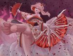 4_toes 5_fingers 9_tails absurd_res albtraumwach anthro asian_clothing asian_mythology black_nose blade blood bodily_fluids canid canine cherry_blossom claws clothing east_asian_clothing east_asian_mythology fantasy feet female female_anthro female_nipple fingers fire flower fluffy fluffy_tail foot_focus fox fox_spirit fur generation_1_pokemon genitals green_eyes hair hi_res hindpaw japanese_clothing japanese_mythology kimono leaf mammal multi_tail mythology ninetales nintendo nipples pawpads paws personal_grooming pink_background pink_nipples pink_vulva plant pokemon pokemon_(species) prunus_(flower) red_hair rose_(flower) simple_background solo styling_hair tail toe_claws toes vulva white_body white_fur white_hair yuna_(mari274)