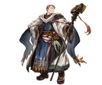  belt boots brown_hair cape closed_eyes feathers full_body glasses gloves granblue_fantasy heizen_(granblue_fantasy) male_focus minaba_hideo official_art scarf solo staff transparent_background 
