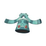  bronzong full_body no_humans official_art pokemon pokemon_(creature) pokemon_dppt pokemon_focus simple_background solo sugimori_ken third-party_source white_background 