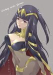  black_hair breasts cleavage cleavage_cutout crying crying_with_eyes_open english fire_emblem fire_emblem:_kakusei looking_at_viewer renkonmatsuri simple_background tears tharja 